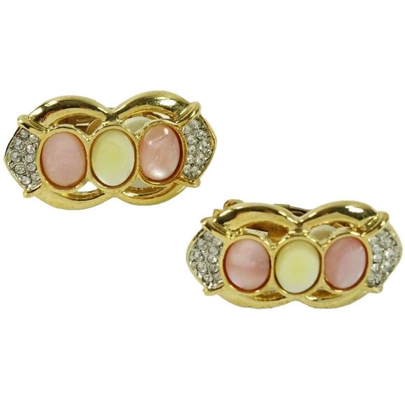 Butler Designer Vintage Clip-On Earrings Chunky Pink Barbiecore Statement - Picture 2 of 6